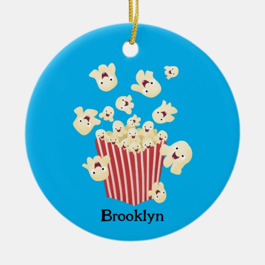 Niedlicher lustiger Popcorn-Cartoon Keramik Ornament (Vorne)