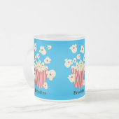 Niedlicher lustiger Popcorn-Cartoon Mattglastasse (Vorderseite Links)