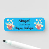 Niedlicher lustiger Popcorn-Cartoon Namensschild (Beispiel)