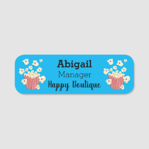 Niedlicher lustiger Popcorn-Cartoon Namensschild