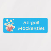 Niedlicher, lustiger Popcorn-Cartoon personalisier Etiketten (Design 1)
