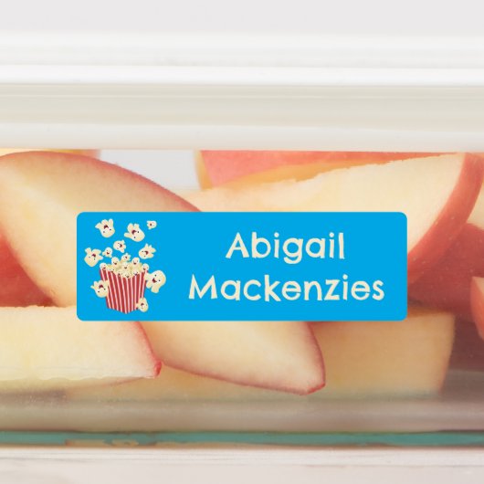 Niedlicher, lustiger Popcorn-Cartoon personalisier Etiketten (Befestigt)