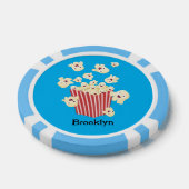 Niedlicher lustiger Popcorn-Cartoon Pokerchips (Einzeln)