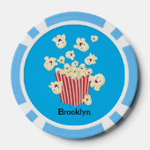 Niedlicher lustiger Popcorn-Cartoon Pokerchips (Rückseite)