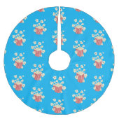 Niedlicher lustiger Popcorn-Cartoon Polyester Weihnachtsbaumdecke (Vorderseite)