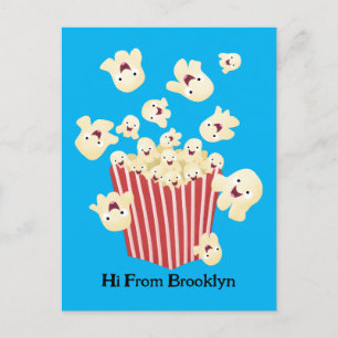 Niedlicher lustiger Popcorn-Cartoon Postkarte