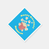 Niedlicher lustiger Popcorn-Cartoon Serviette (Ecke)