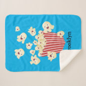 Niedlicher lustiger Popcorn-Cartoon Sherpadecke (Vorderseite (Horizontal))