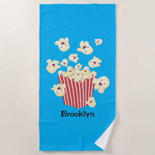 Niedlicher lustiger Popcorn-Cartoon Strandtuch