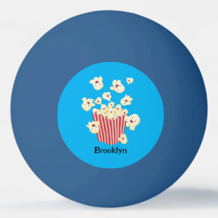 Niedlicher lustiger Popcorn-Cartoon Tischtennisball