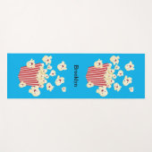 Niedlicher lustiger Popcorn-Cartoon Yogamatte (Vorderseite (Horizontal))