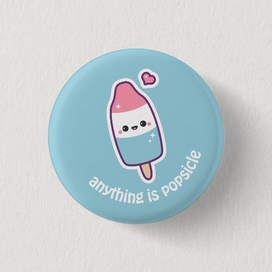 Niedlicher lustiger Popsicle Button (Vorderseite)