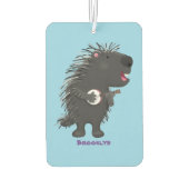 Niedlicher, lustiger Porcuppspiel Banjo Cartoon Autolufterfrischer (Rückseite)