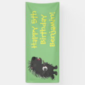 Niedlicher, lustiger Porcuppspiel Banjo Cartoon Banner (Vertikal)