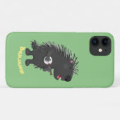 Niedlicher, lustiger Porcuppspiel Banjo Cartoon Case-Mate iPhone Hülle (Rückseite (Horizontal))