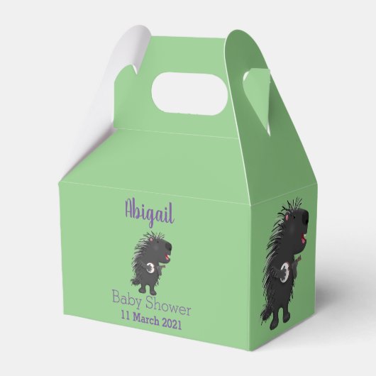 Niedlicher, lustiger Porcuppspiel Banjo Cartoon Geschenkschachtel (Rückseite)