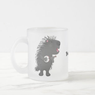 Niedlicher, lustiger Porcuppspiel Banjo Cartoon Mattglastasse
