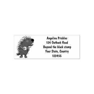 Niedlicher, lustiger Porcuppspiel Banjo Cartoon Permastempel