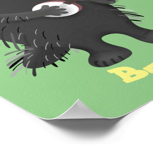 Niedlicher, lustiger Porcuppspiel Banjo Cartoon Poster (Ecke)