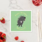 Niedlicher, lustiger Porcuppspiel Banjo Cartoon Serviette (Beispiel)