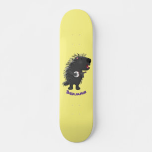 Niedlicher, lustiger Porcuppspiel Banjo Cartoon Skateboard