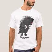 Niedlicher, lustiger Porcuppspiel Banjo Cartoon T-Shirt (Vorderseite)