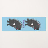 Niedlicher, lustiger Porcuppspiel Banjo Cartoon Yogamatte (Rückseite (Horizontal))