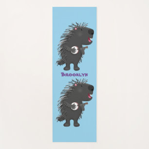 Niedlicher, lustiger Porcuppspiel Banjo Cartoon Yogamatte