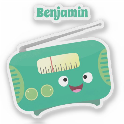 Niedlicher, lustiger Retro-Cartoon Aufkleber (Vorderseite)