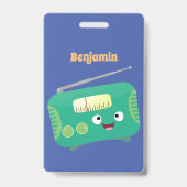 Niedlicher, lustiger Retro-Cartoon Ausweis (Rückseite)