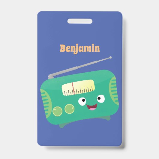 Niedlicher, lustiger Retro-Cartoon Ausweis (Vorderseite)