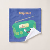 Niedlicher, lustiger Retro-Cartoon Badhandtuch Set (Waschlappen)