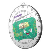 Niedlicher, lustiger Retro-Cartoon Dartscheibe (Vorderseite rechts)