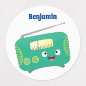 Niedlicher, lustiger Retro-Cartoon Etiketten (Design 1)