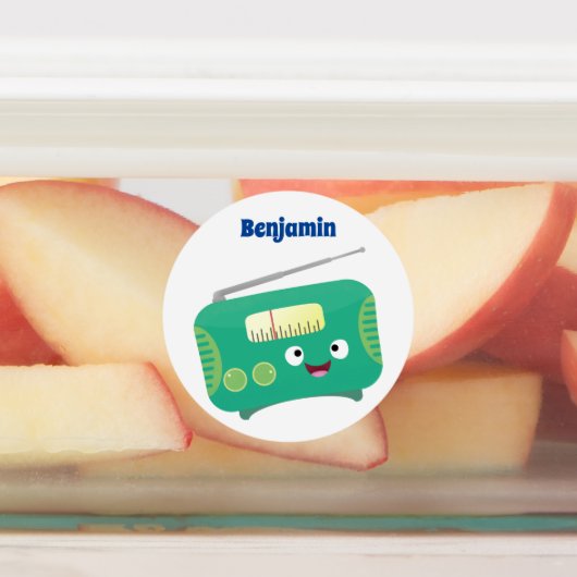 Niedlicher, lustiger Retro-Cartoon Etiketten (Befestigt)