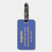 Niedlicher, lustiger Retro-Cartoon Gepäckanhänger (Rückseite vertikal)