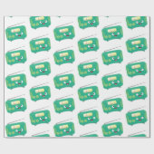 Niedlicher, lustiger Retro-Cartoon Geschenkpapier (Flach)