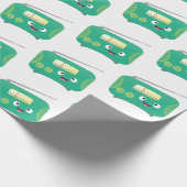 Niedlicher, lustiger Retro-Cartoon Geschenkpapier (Ecke)