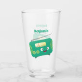 Niedlicher, lustiger Retro-Cartoon Glas (Vorderseite)