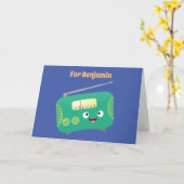 Niedlicher, lustiger Retro-Cartoon Karte (Gelbe Blume)