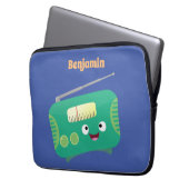 Niedlicher, lustiger Retro-Cartoon Laptopschutzhülle (Vorderseite Links)