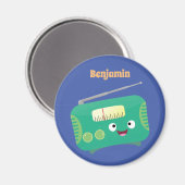 Niedlicher, lustiger Retro-Cartoon Magnet (Vorderseite/Rückseite)