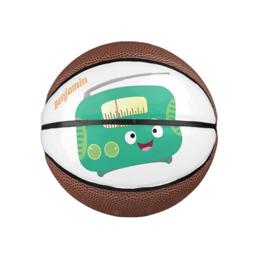 Niedlicher, lustiger Retro-Cartoon Mini Basketball (Vorderseite)