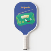 Niedlicher, lustiger Retro-Cartoon Pickleball Schläger (Rückseite)