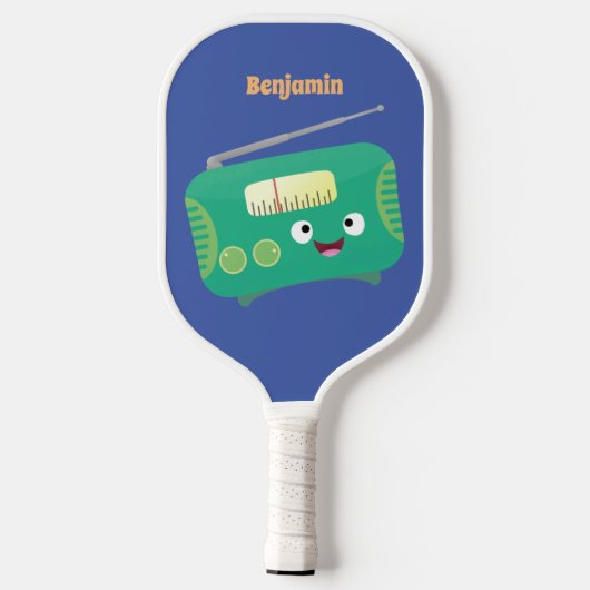 Niedlicher, lustiger Retro-Cartoon Pickleball Schläger (Rückseite)