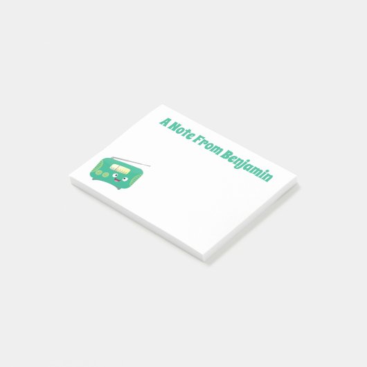 Niedlicher, lustiger Retro-Cartoon Post-it Klebezettel (angewinkelt)