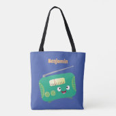 Niedlicher, lustiger Retro-Cartoon Tasche (Rückseite)