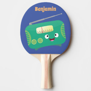 Niedlicher, lustiger Retro-Cartoon Tischtennis Schläger