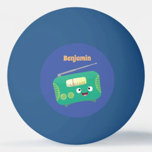 Niedlicher, lustiger Retro-Cartoon Tischtennisball