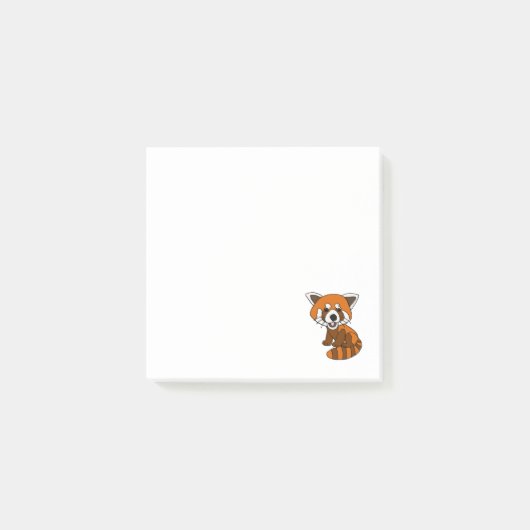 Niedlicher lustiger roter Panda-Cartoon Post-it Klebezettel (Vorderseite)